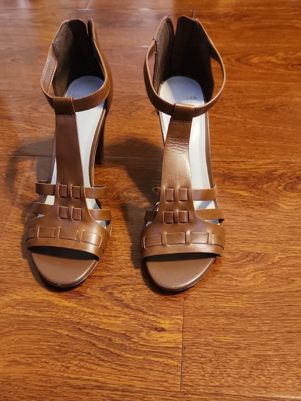 Cole Haan Brown T-Strap Leather High Heels